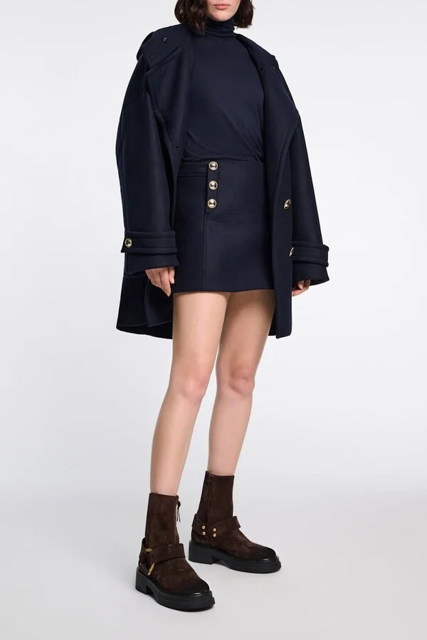 Short waxed suede combat boots with signature D-ring - Image 2