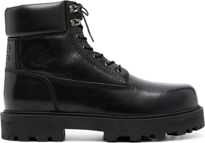 Show 4G-motif ankle leather boots