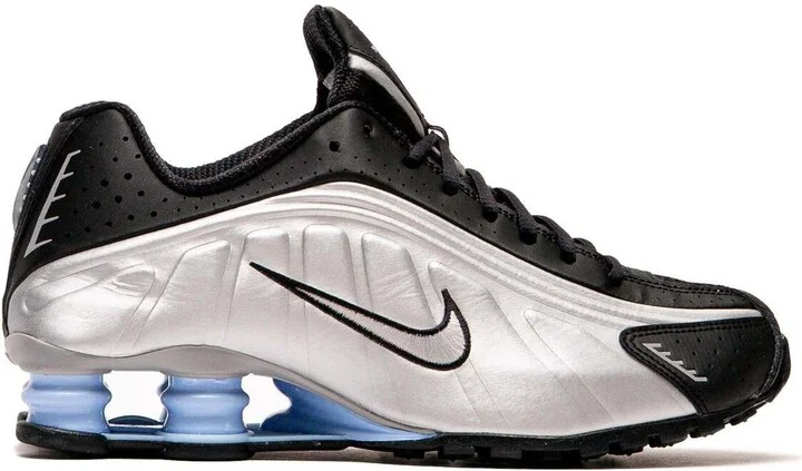 Shox R4 Metallic Silver Black Psychic Blue