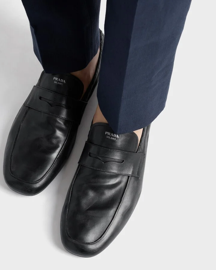 Shuffle antiqued leather loafers - Image 3