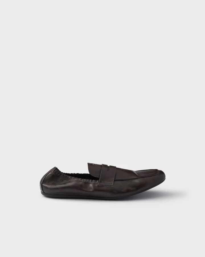 Shuffle antiqued leather loafers - Image 2