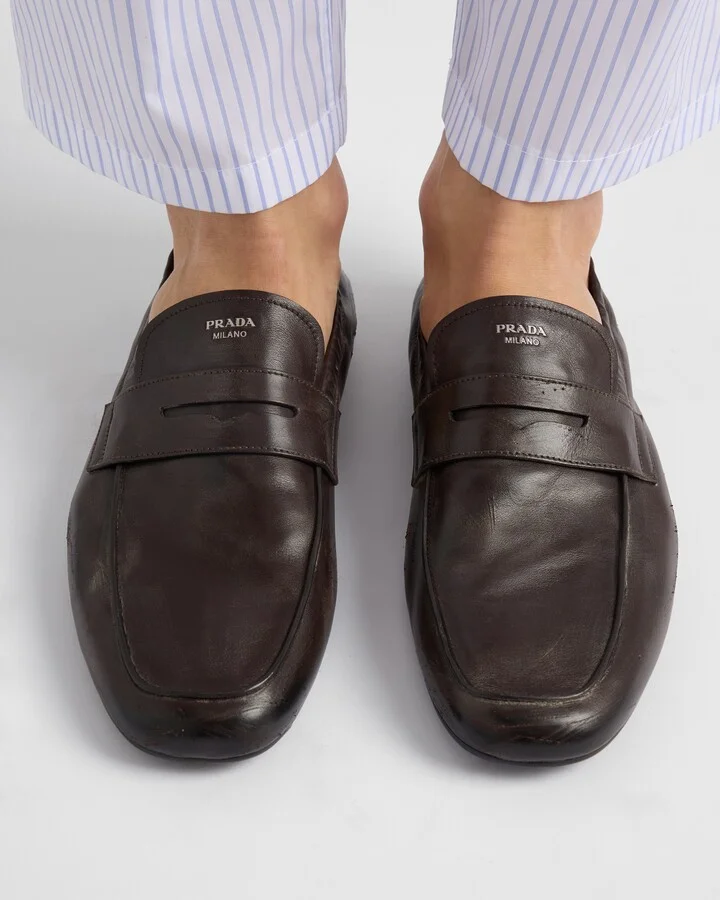 Shuffle antiqued leather loafers - Image 3
