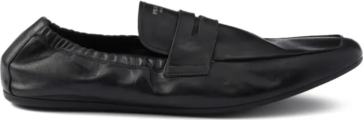 Shuffle antiqued leather loafers