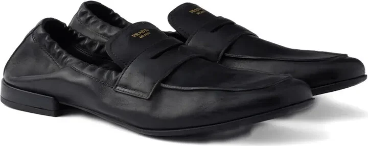 Shuffle antiqued screen-printed-logo loafers - Image 2