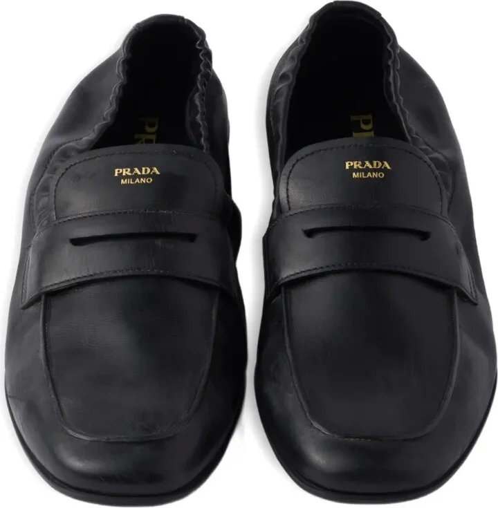 Shuffle antiqued screen-printed-logo loafers - Image 4
