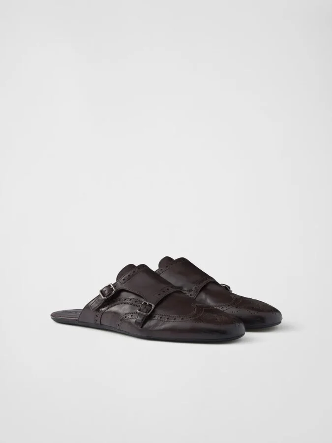 Shuffle brogue-embellished leather mules - Image 2