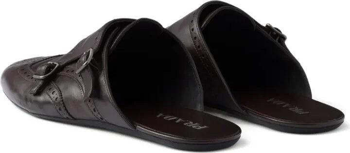Shuffle brogue-embellished leather mules - Image 3