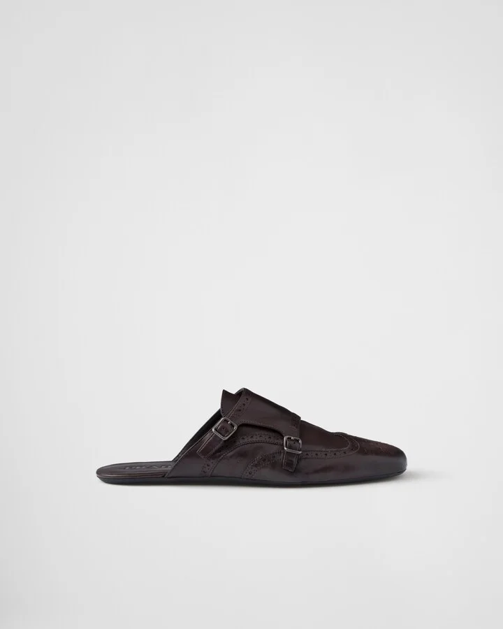 Shuffle double monk strap leather mules - Image 2