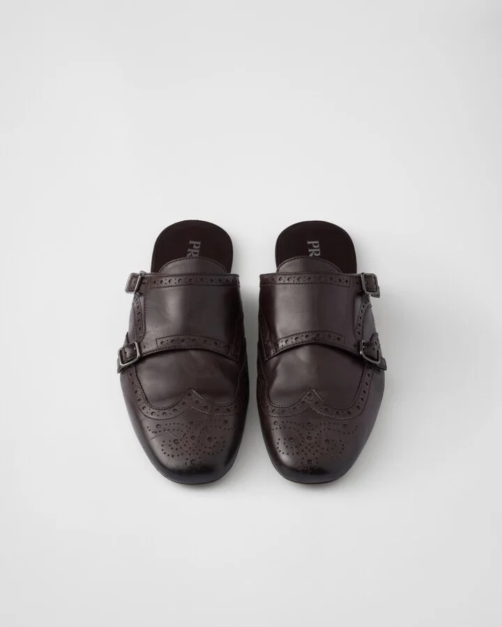 Shuffle double monk strap leather mules - Image 3