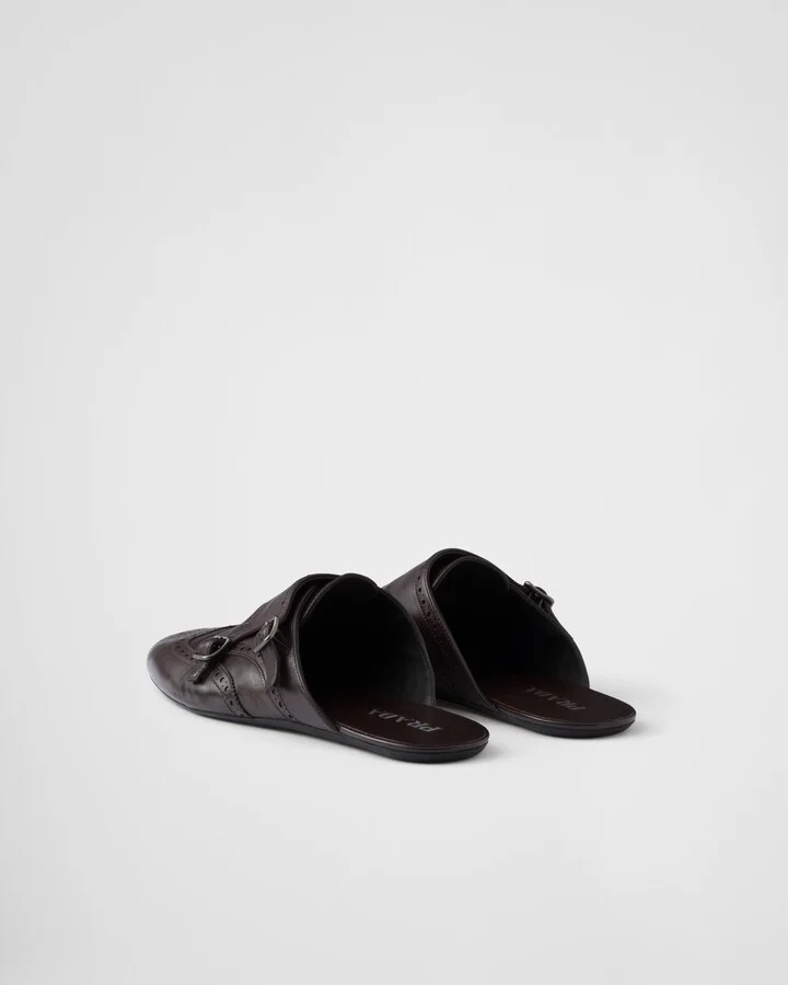 Shuffle double monk strap leather mules - Image 4