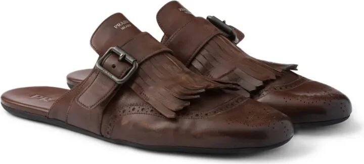 Shuffle fringe-detail mules - Image 2
