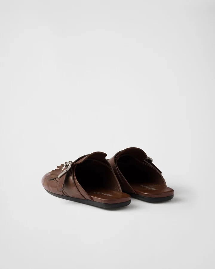 Shuffle fringed leather mules - Image 4