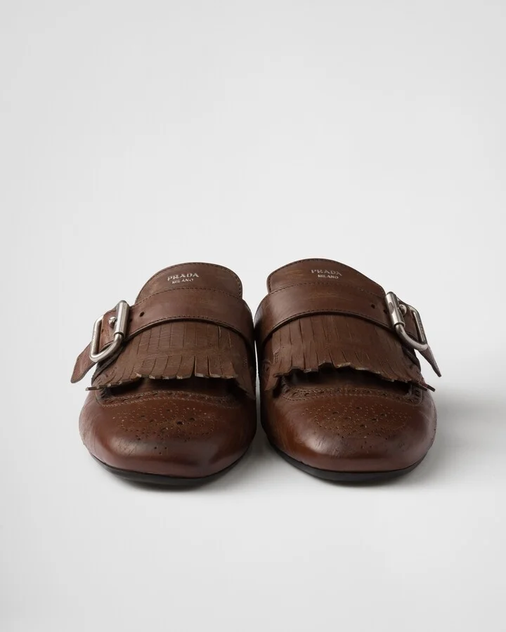 Shuffle fringed leather mules - Image 6