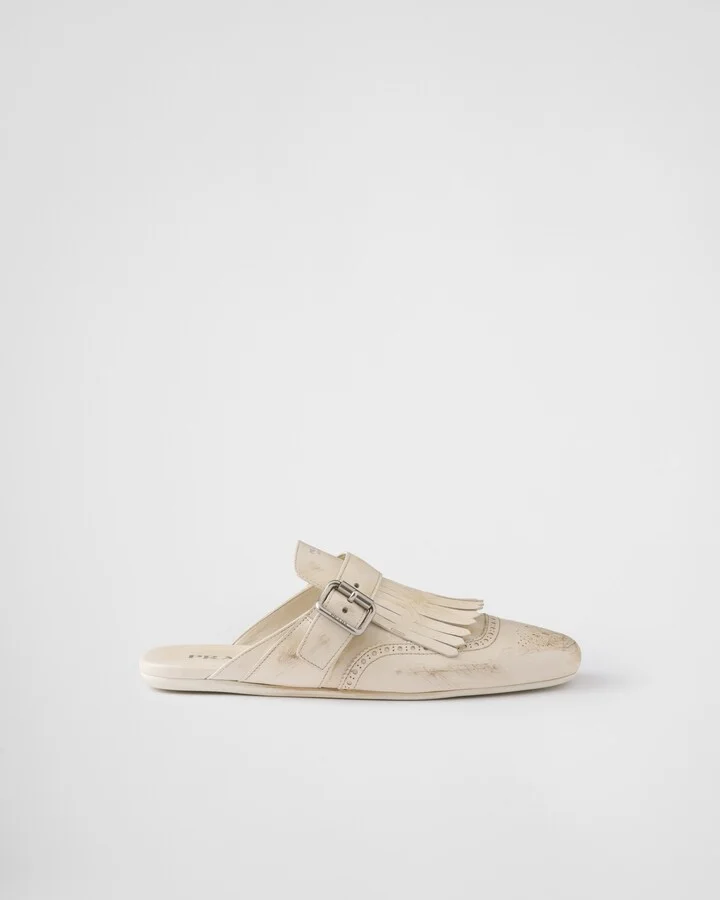 Shuffle fringed leather mules - Image 2