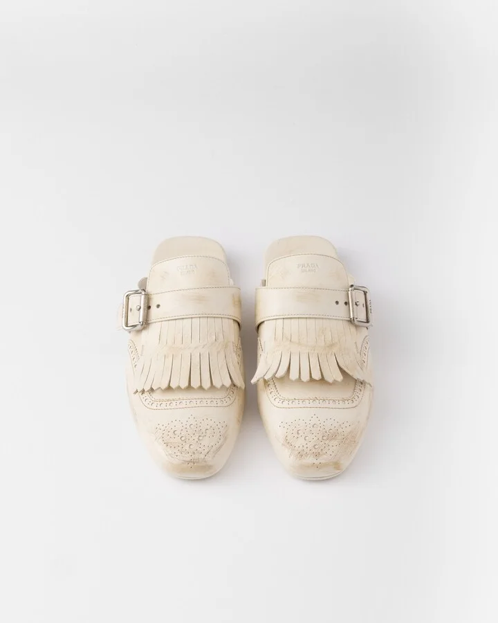 Shuffle fringed leather mules - Image 4