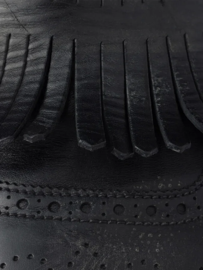 Shuffle fringed leather mules - Image 5