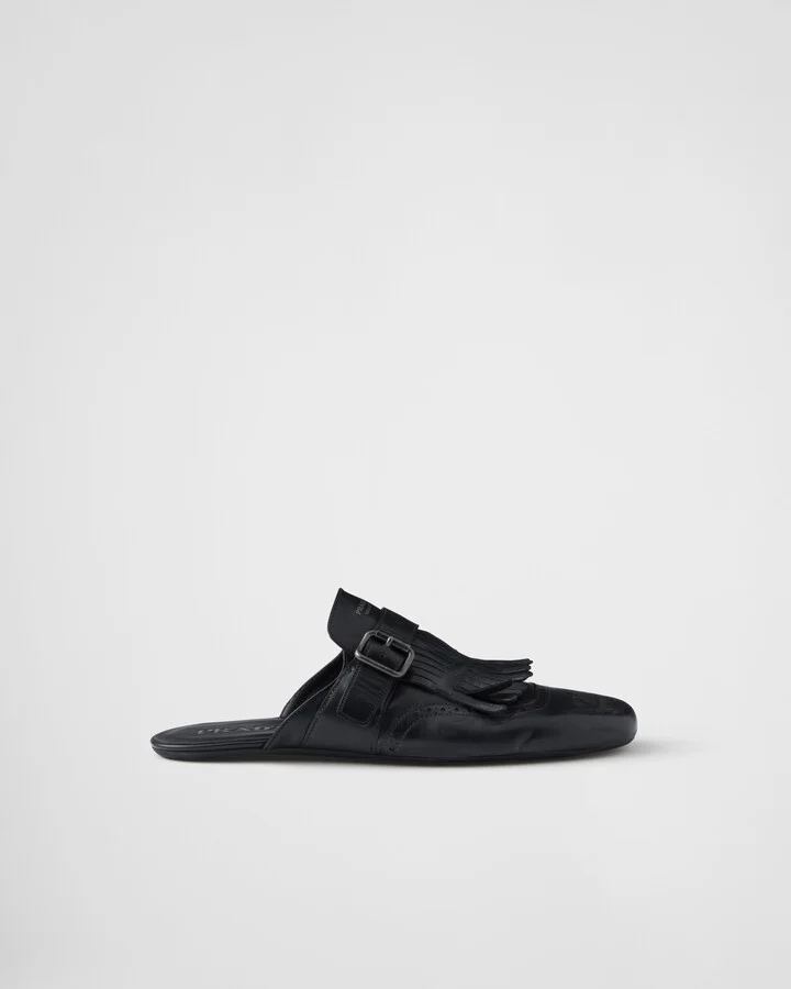 Shuffle fringed monk strap leather mules - Image 2