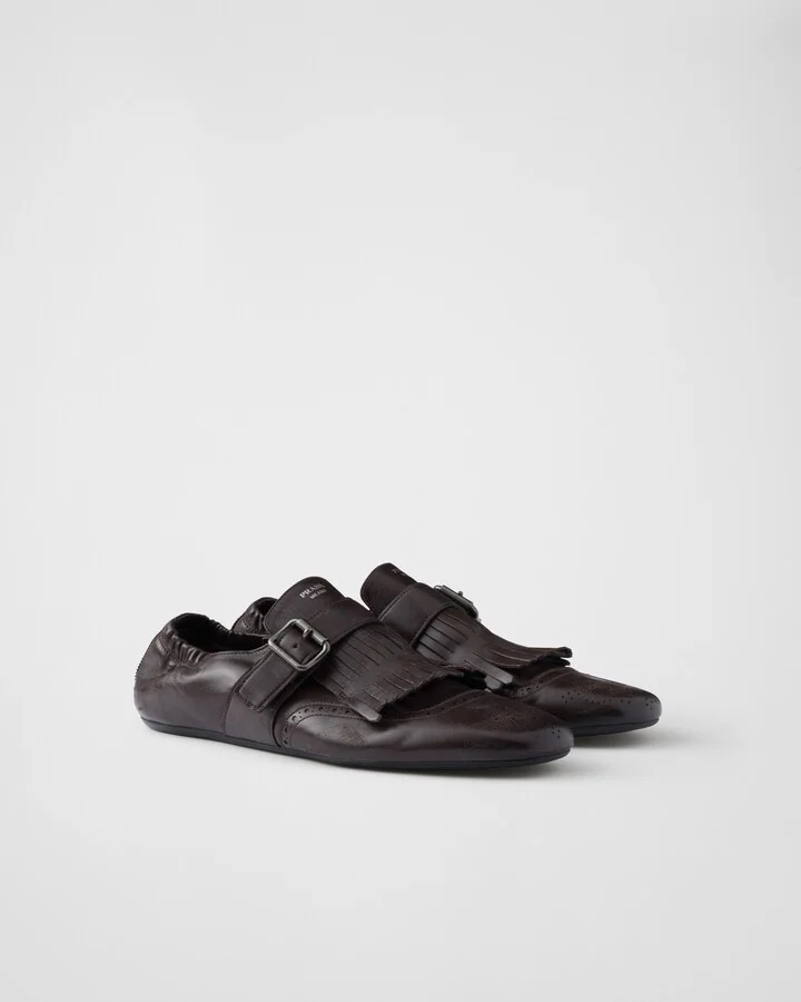 Shuffle fringed monk strap shoes