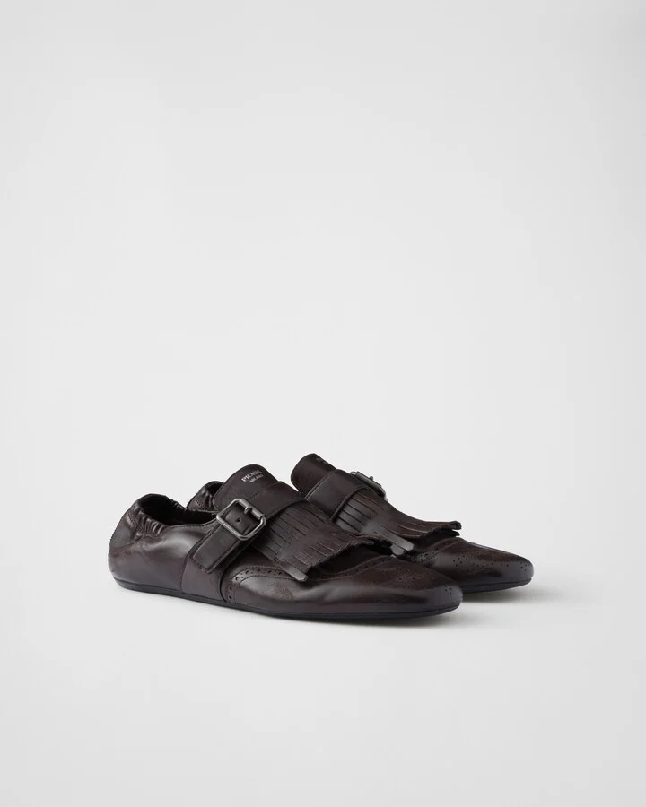 Shuffle fringed monk strap shoes