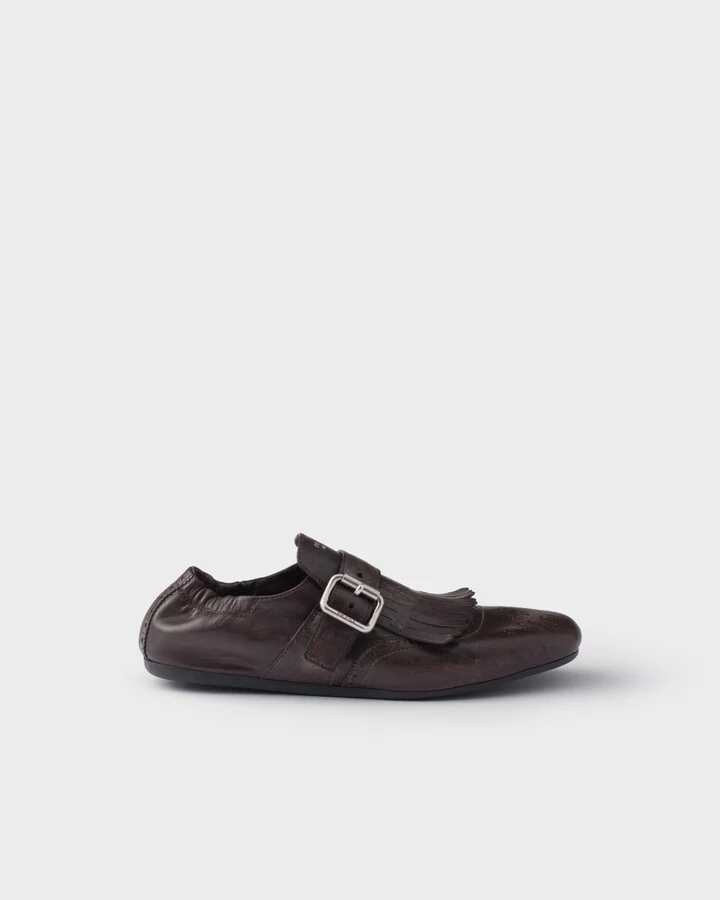 Shuffle leather shoes with buckle - Image 2