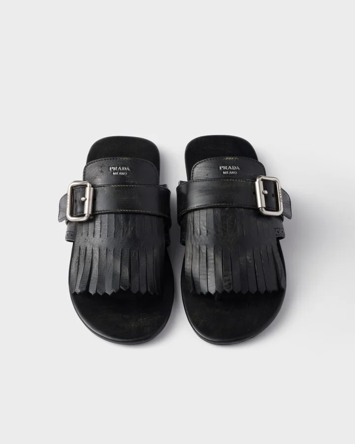 Shuffle leather thong sandals - Image 4