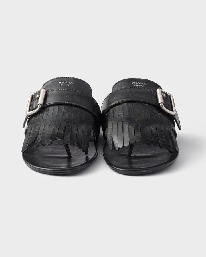 Shuffle leather thong sandals - Image 6