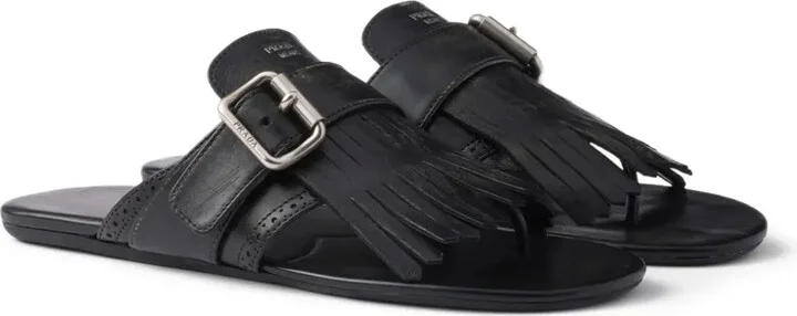 Shuffle leather thong sandals - Image 2