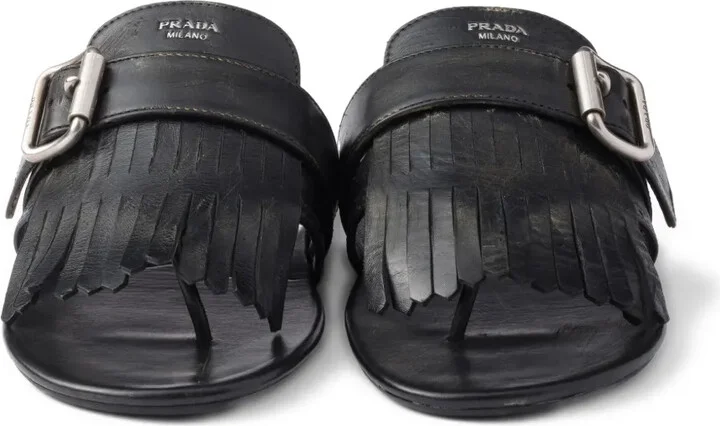 Shuffle leather thong sandals - Image 4