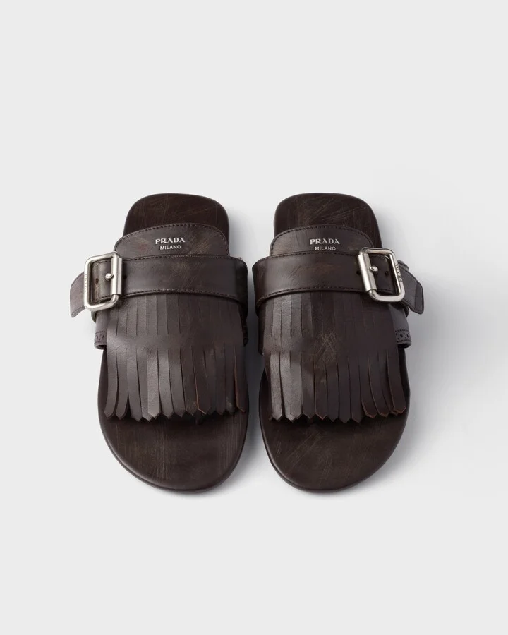 Shuffle leather thong sandals - Image 3