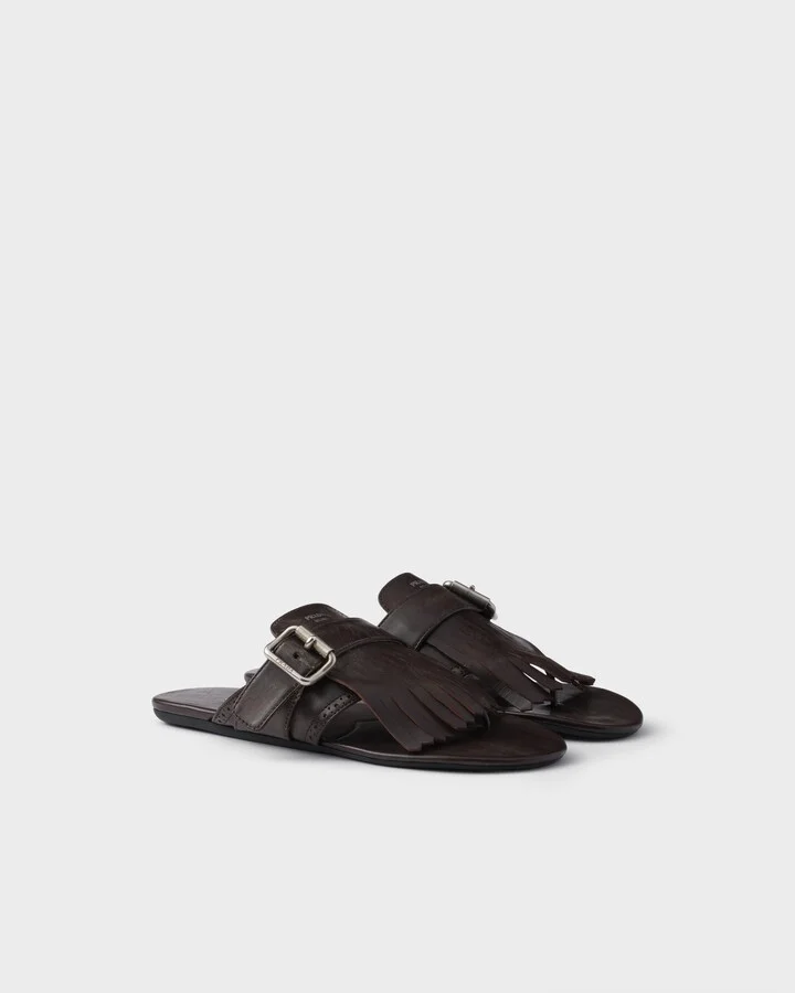 Shuffle leather thong sandals