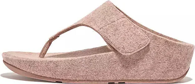 Shuv E01 FR9-137 Slide Sandals Women's Beige Adjustable Felt Toe-Post