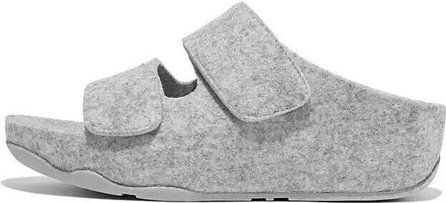 Shuv E01 FR9-A06 Slide Sandals Women's Gray Adjustable Strap Slip-on