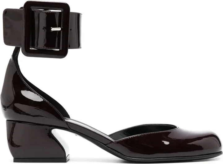 SI Rossi 45mm patent-finish buckled pumps
