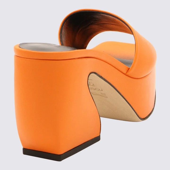 Si Rossi Flash Orange Leather Sandals - Image 2