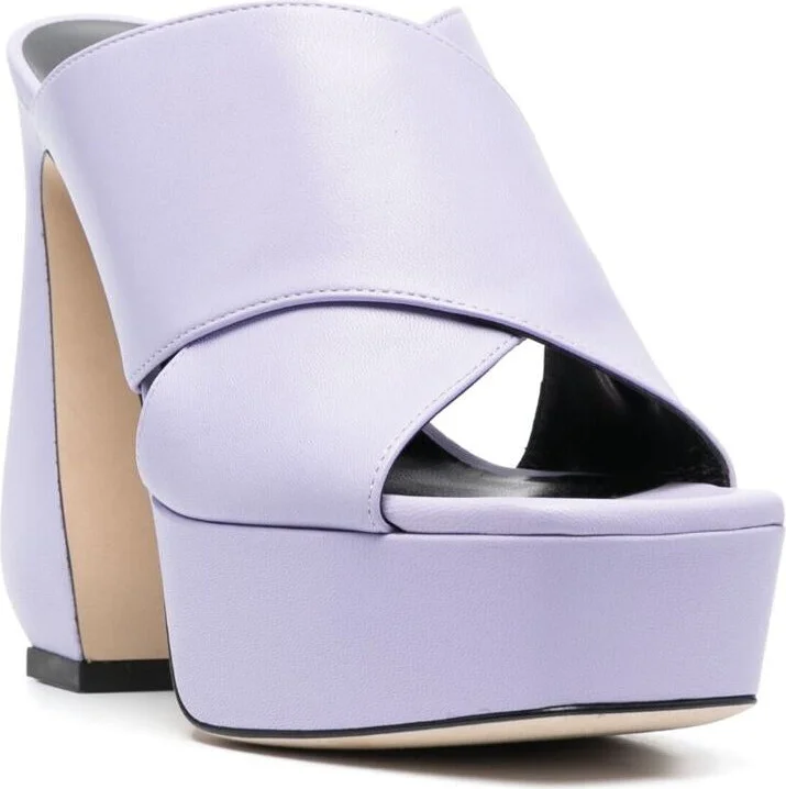 Si Rossi Leather Heel Mules - Image 2