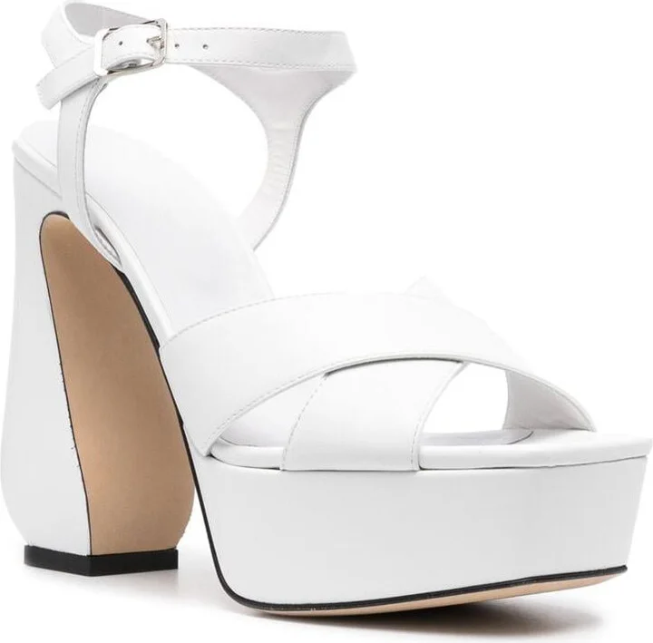 Si Rossi Leather Heel Sandals - Image 4