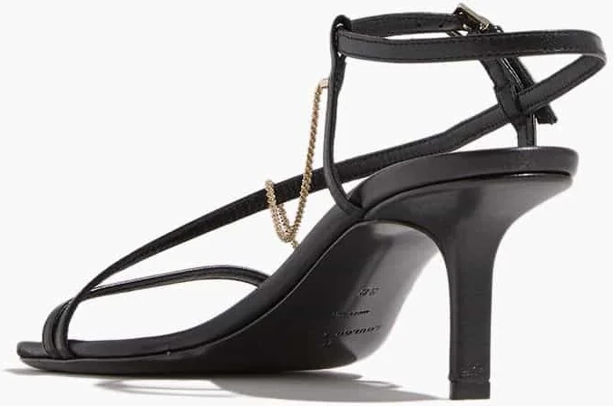 Siam Mid Heel Sandal in Black - Image 3