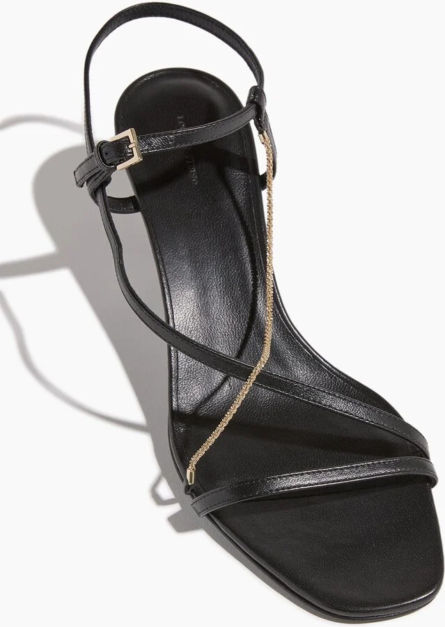 Siam Mid Heel Sandal in Black - Image 4