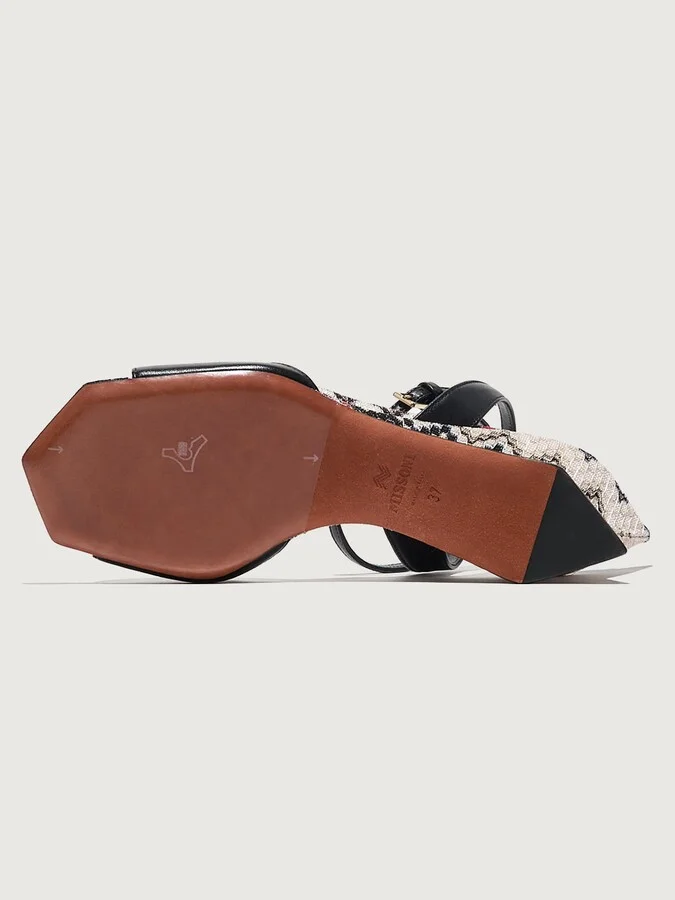 Sicilia Leather - Black Leather/ Raschel Wave - Image 3