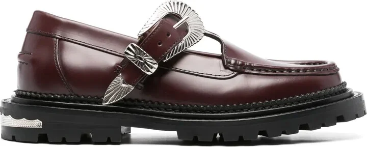 Side-Buckle 40mm Leather Loafers