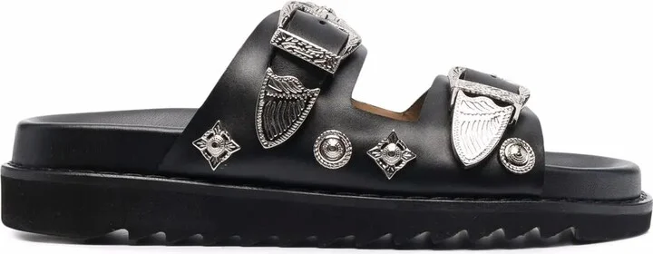 Side-Buckle Sandals