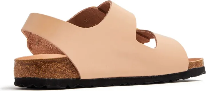 Side-Buckle Slingback Leather Sandals - Image 3
