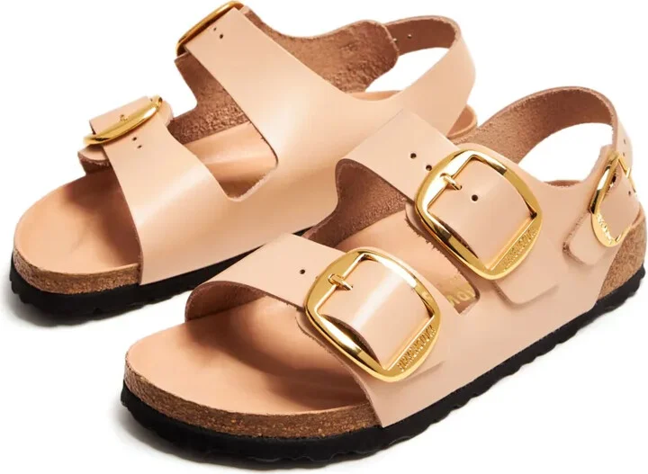 Side-Buckle Slingback Leather Sandals - Image 4