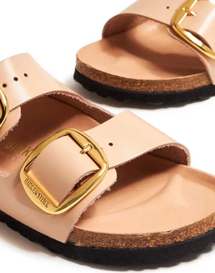 Side-Buckle Slingback Leather Sandals - Image 5