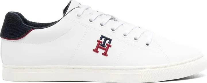 Side Embroidered-Logo Low-Top Sneakers