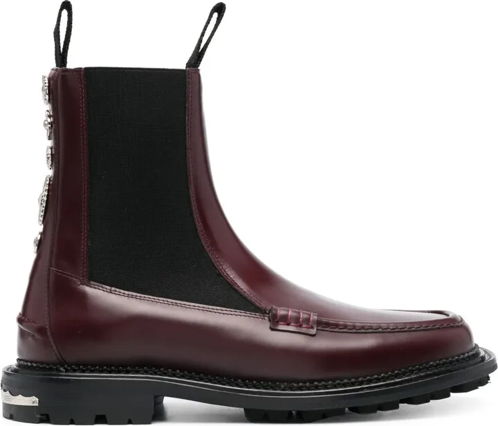 Side Gore ankle leather boots
