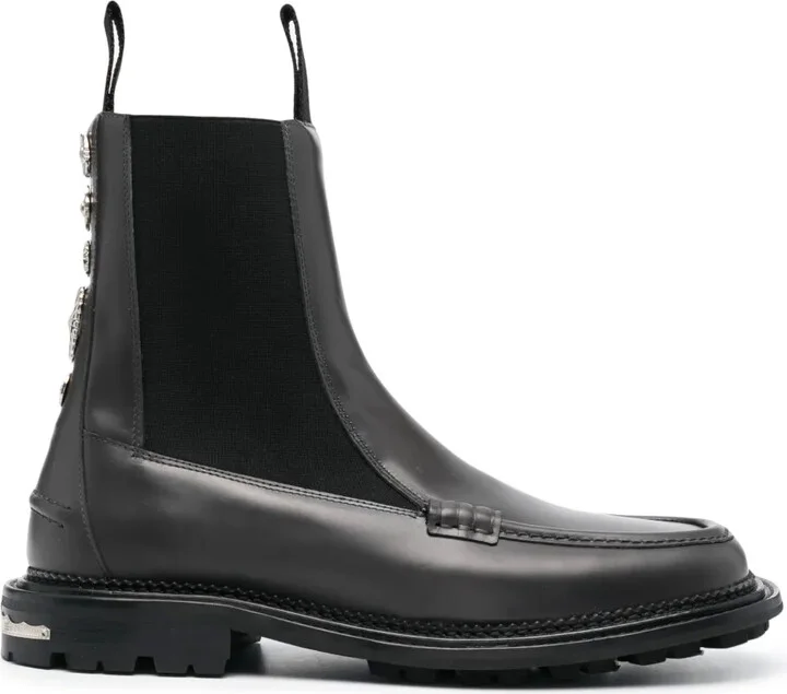 Side Gore ankle leather boots