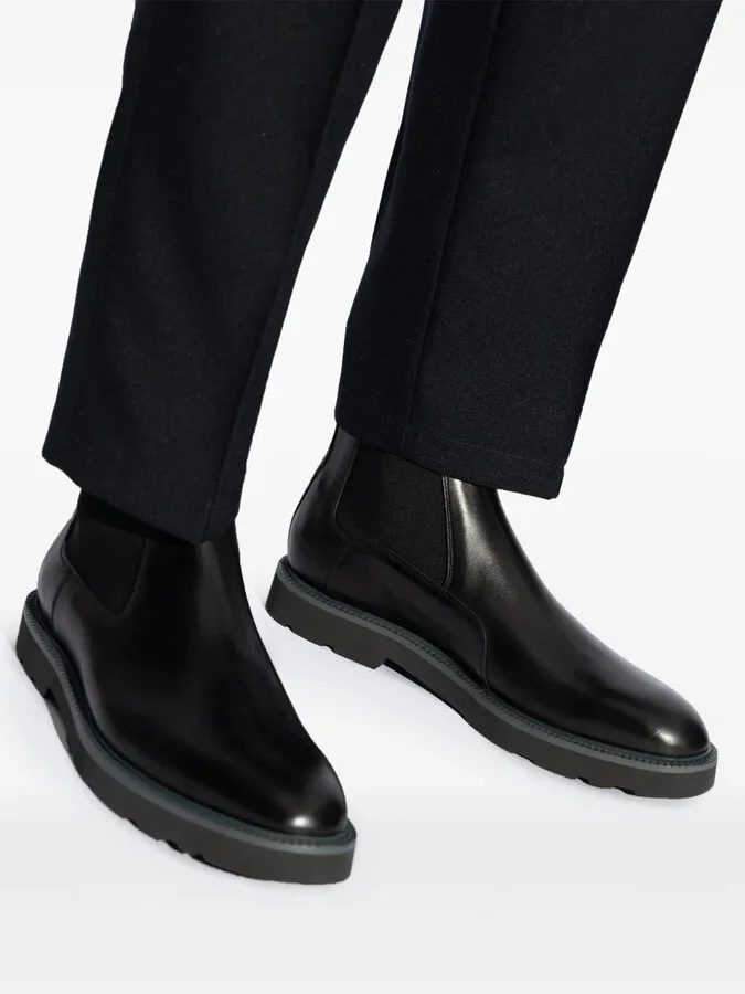 Side-Panel Leather Ankle Boots - Image 5