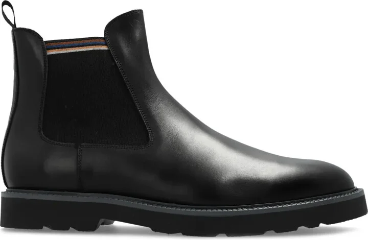 Side-Panel Leather Ankle Boots