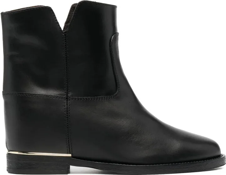 Side Slit-Detail Ankle Boots